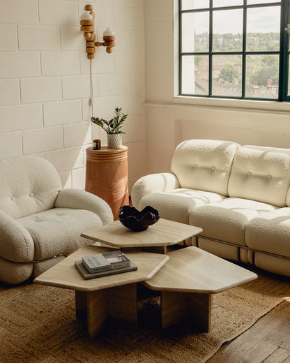 Travertine Trio Coffee Table