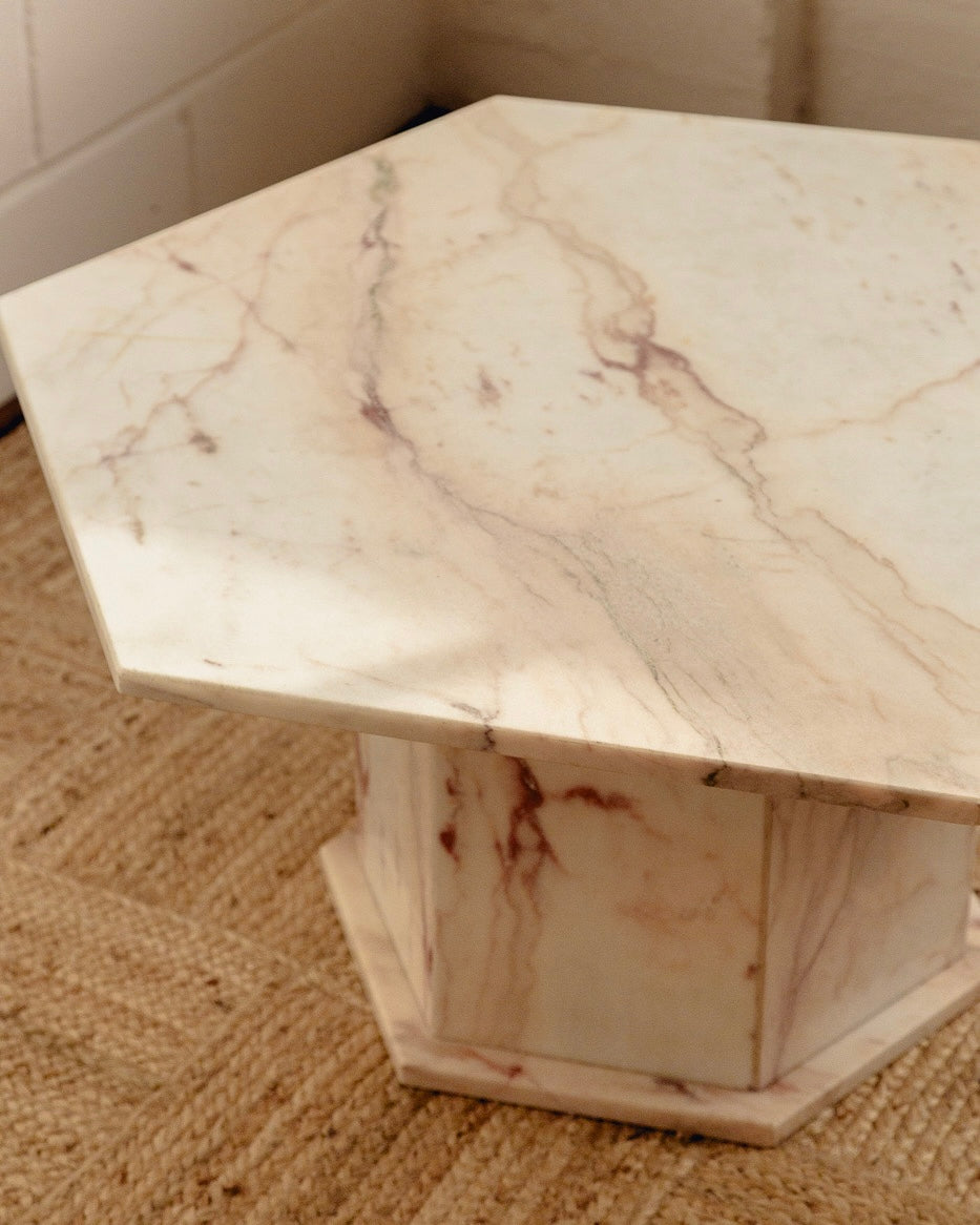 Pink Marble Coffee Table