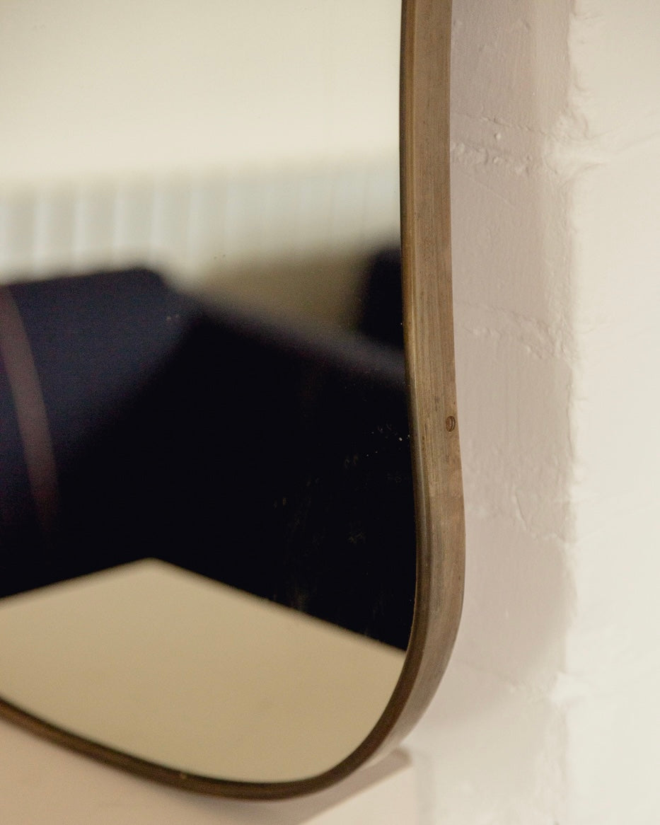 Italian Brass Shield Mirror