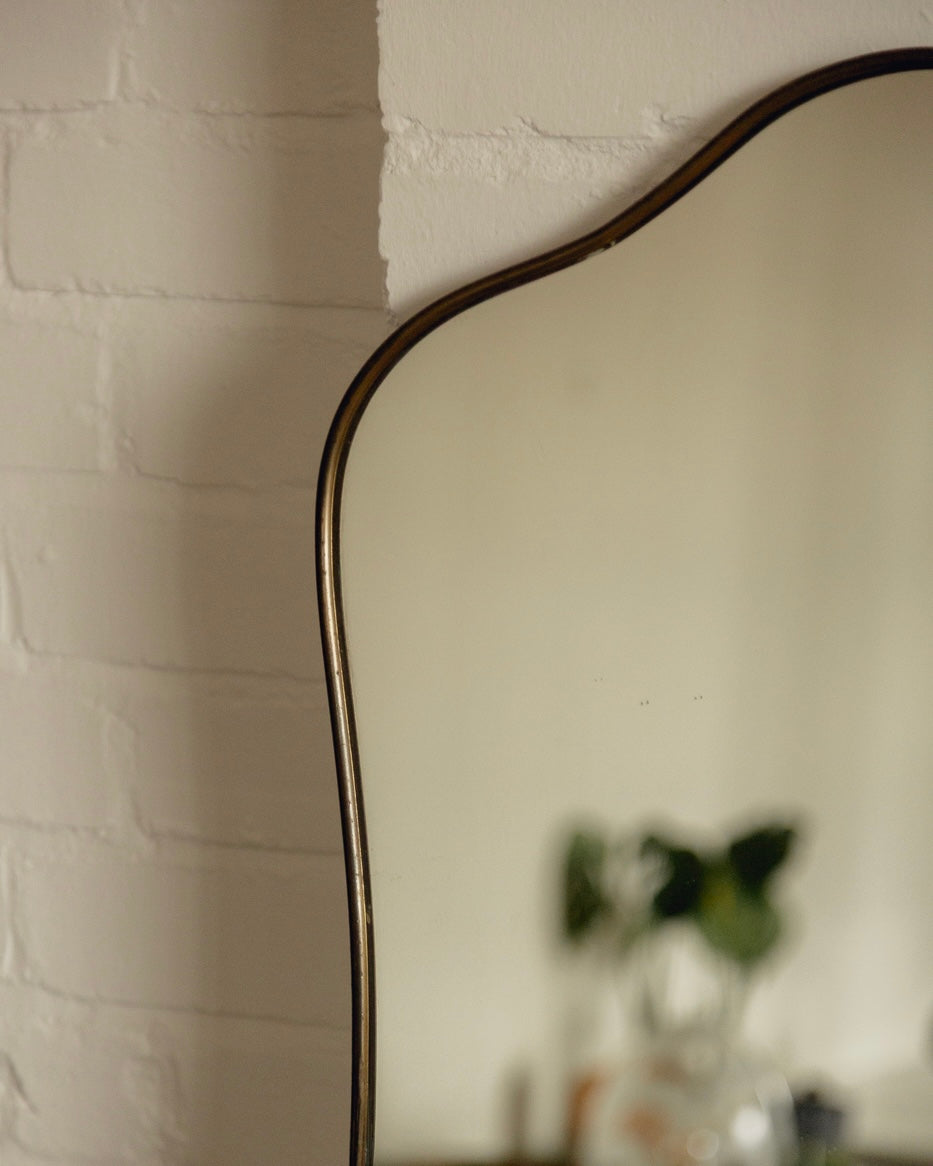 Italian Brass Shield Mirror