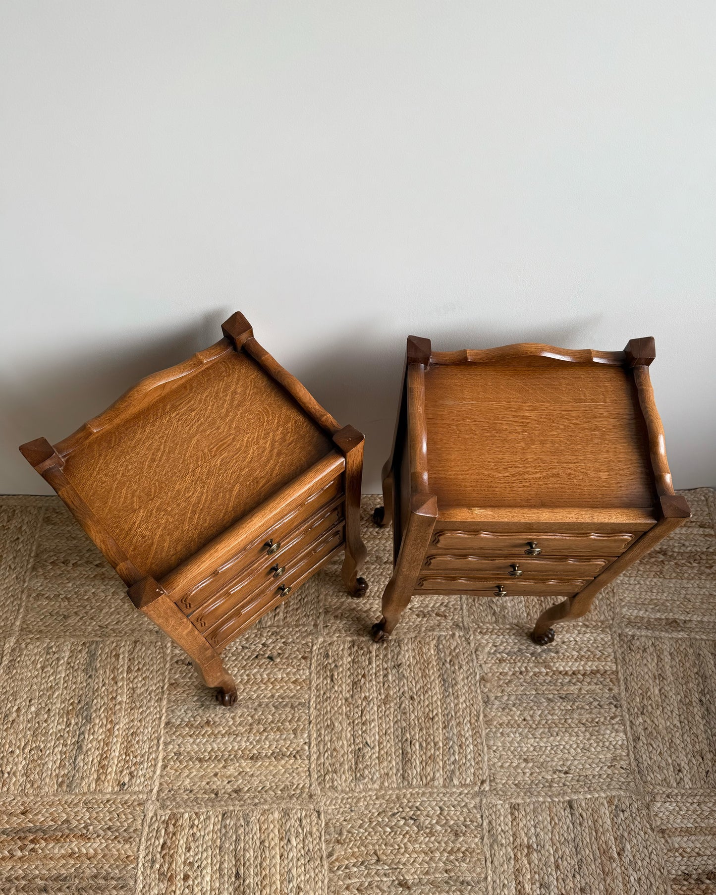 Wavy Top French Oak Bedsides