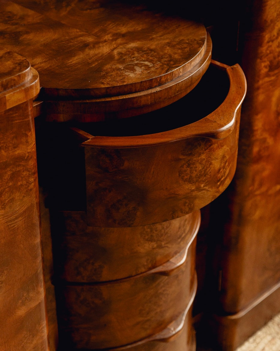 Art Deco Burl Walnut Sideboard