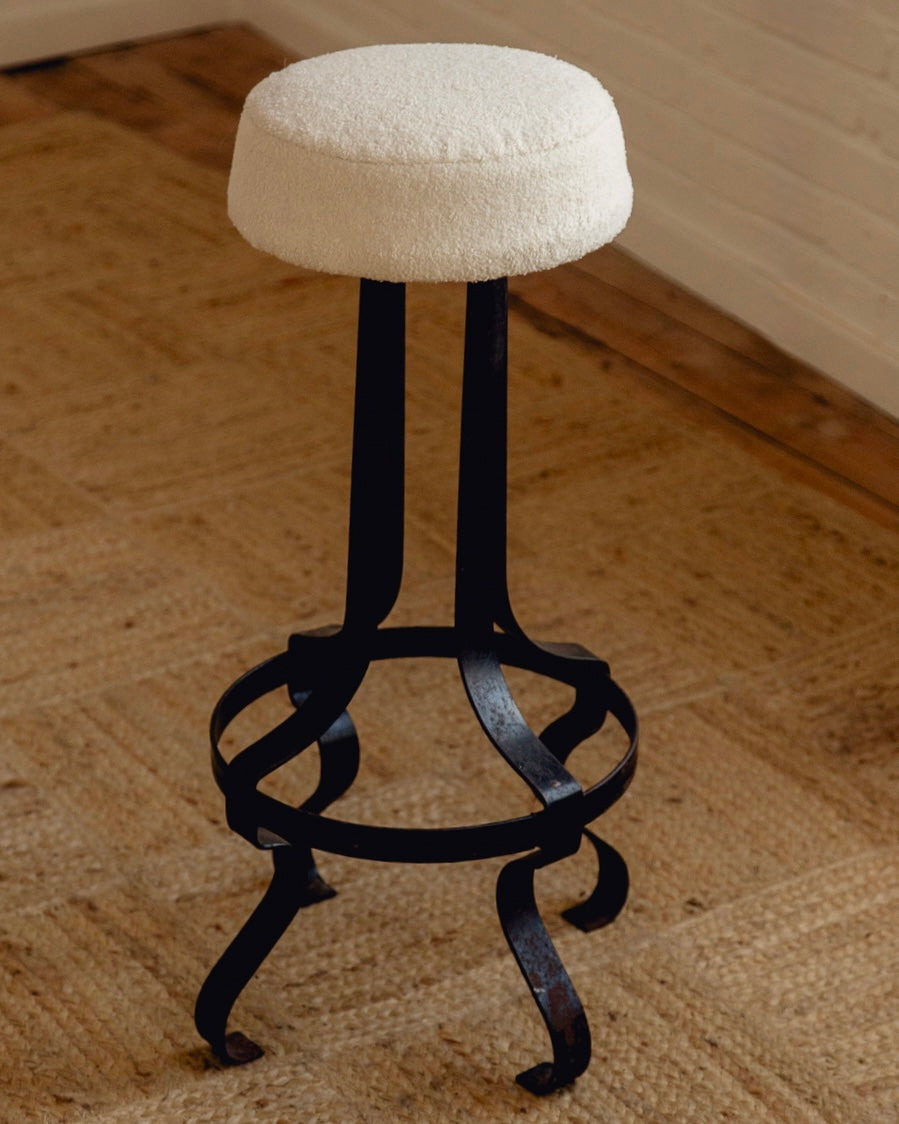 French Wrought Iron Wavy Stools - Set Of Three
