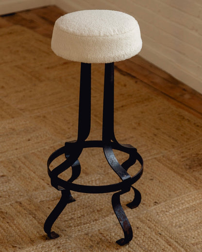 French Wrought Iron Wavy Stools - Set Of Three