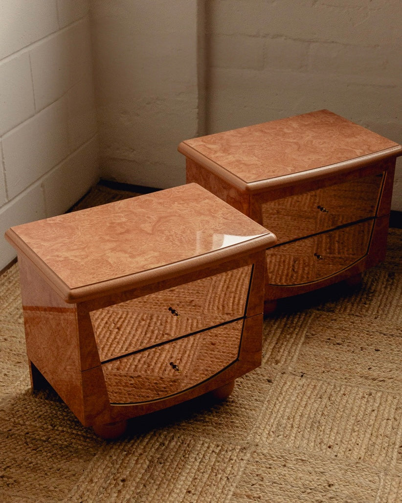 Burl Bedside Tables