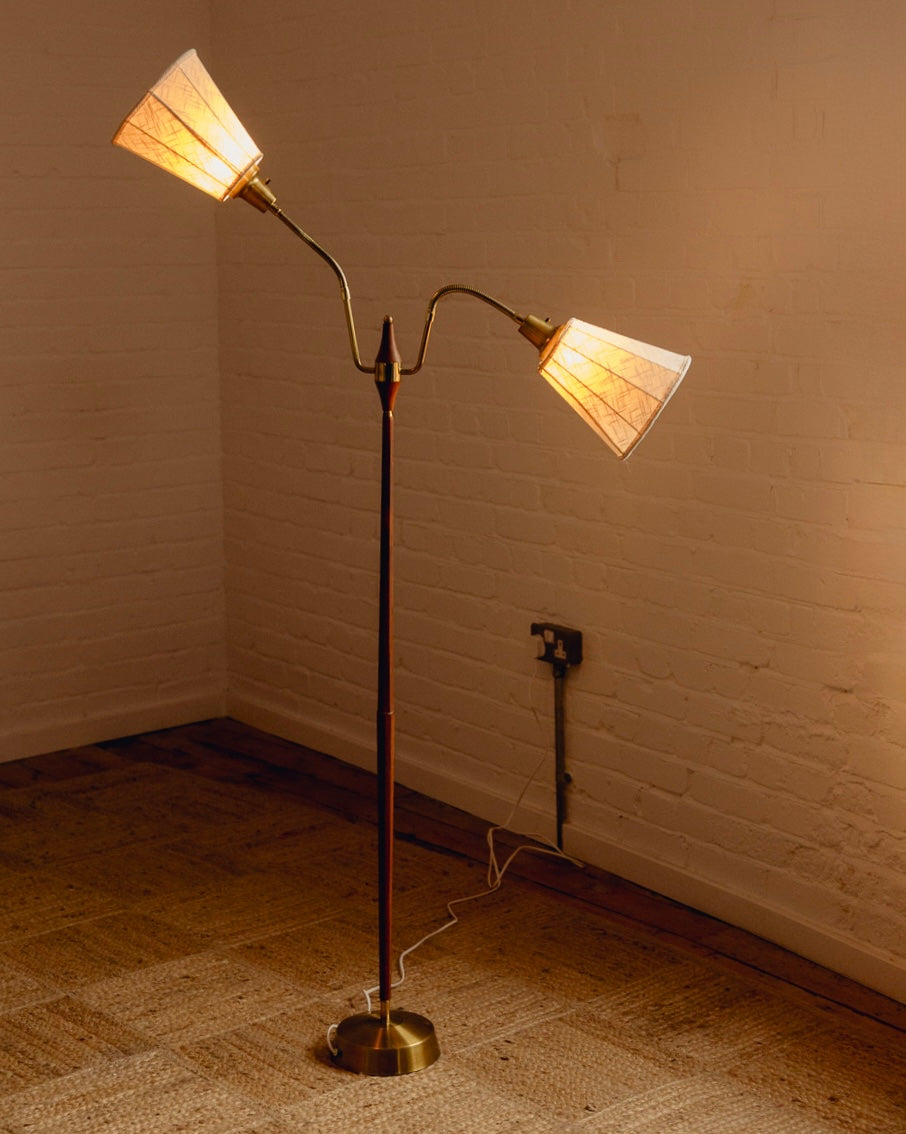 Swedish Brass Floor Lamp
