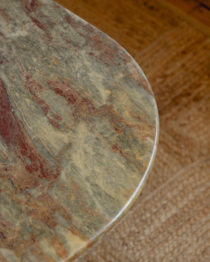 Burgundy and Green Marble Coffee Table