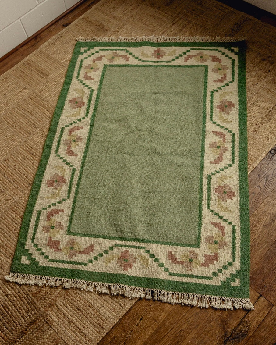 Swedish Hand Woven Wool Rug