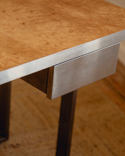 Burl and Steel Desk