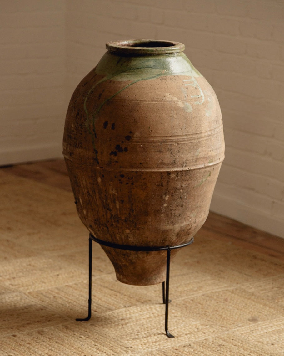 Terracotta Planter with Green Glaze