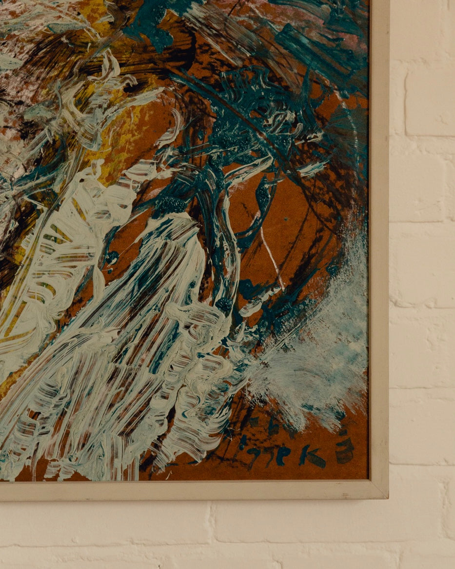 Abstract Ochre and Blue