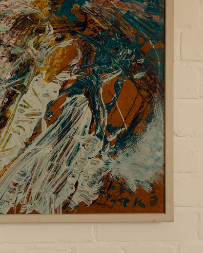 Abstract Ochre and Blue