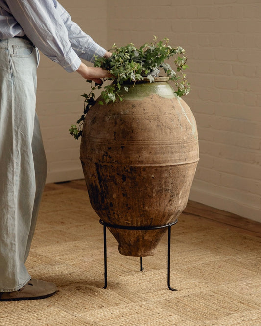 Terracotta Planter with Green Glaze