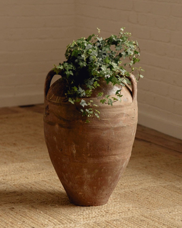 Terracotta Planter with Olive Green Glaze