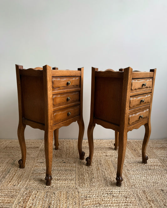 Wavy Top French Oak Bedsides