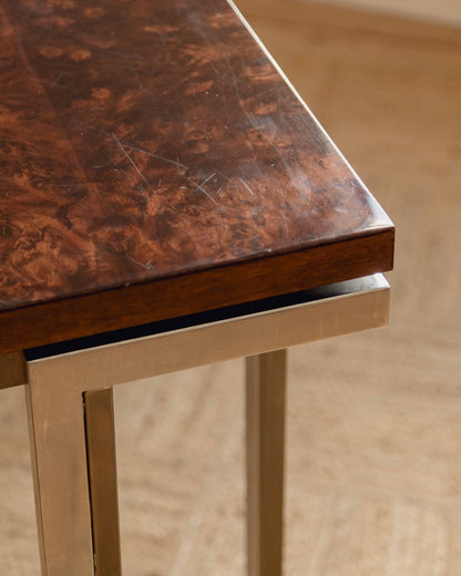 Burl Console Table Attributed to Guy Lefèvre for Maison Jansen