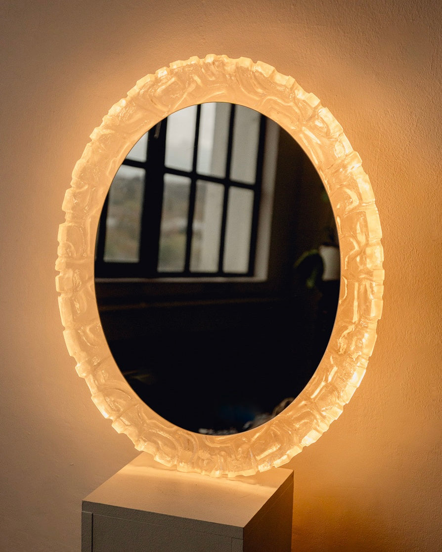Oval Mid Century Backlit Mirror