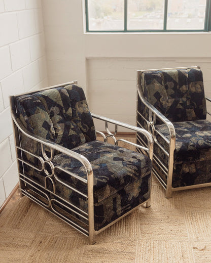 Mid Century Tubular Armchairs