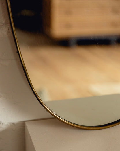 Italian Brass Shield Mirror