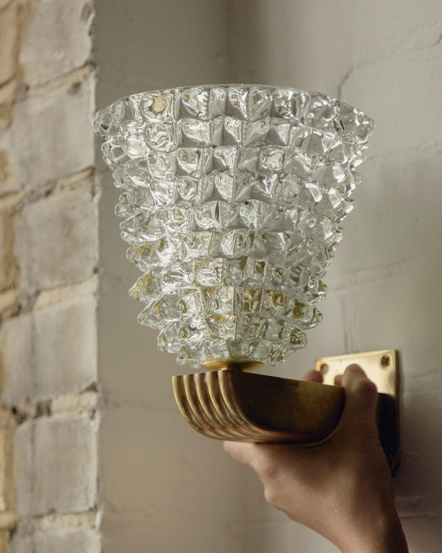 Pair of Barovier & Toso Murano Wall Lights