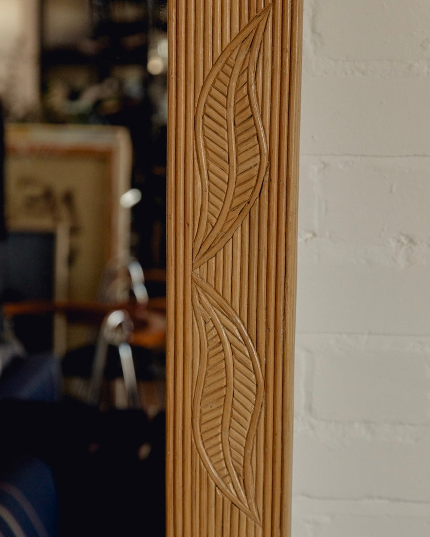 French 1970s Pencil Reed Mirror