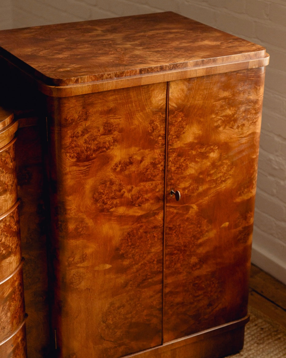Art Deco Burl Walnut Sideboard