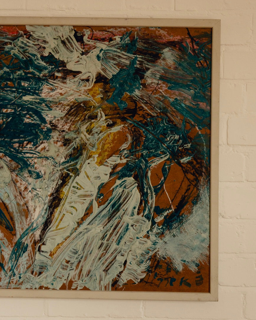 Abstract Ochre and Blue