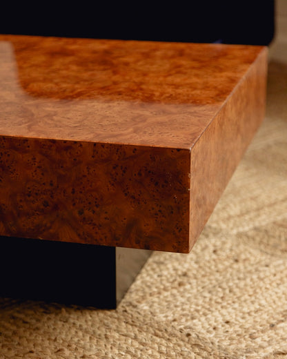 French Burl Square Coffee Table