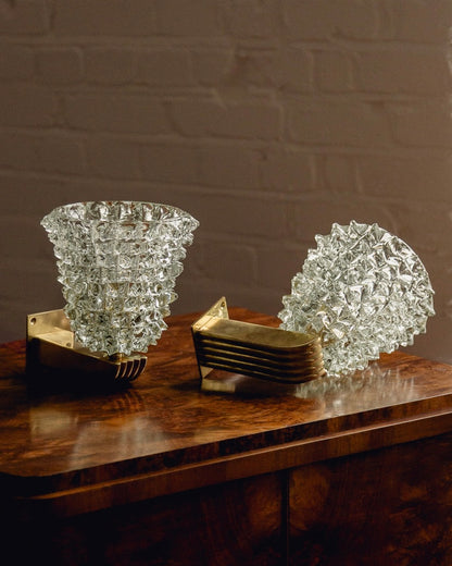Pair of Barovier & Toso Murano Wall Lights