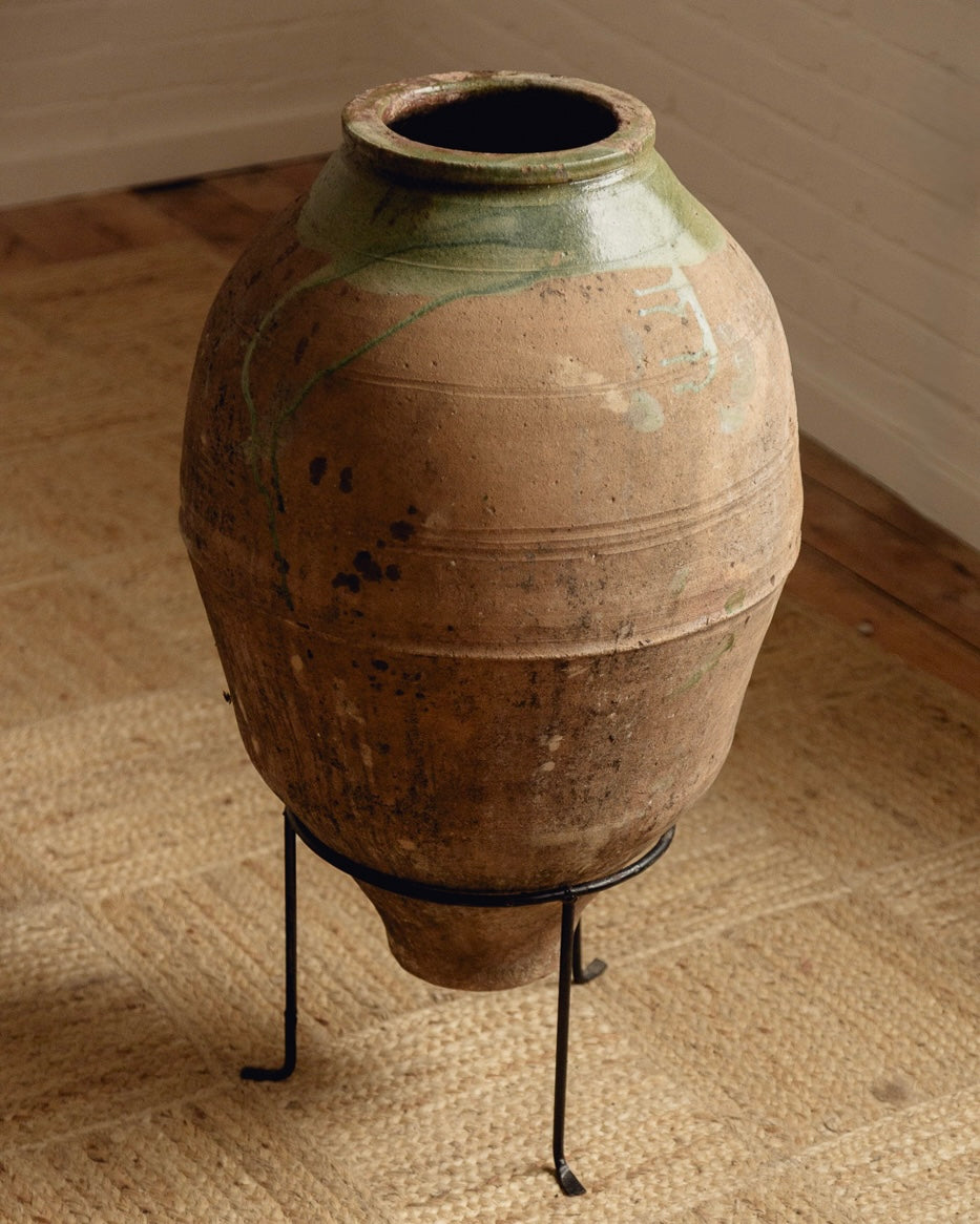 Terracotta Planter with Green Glaze