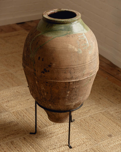 Terracotta Planter with Green Glaze