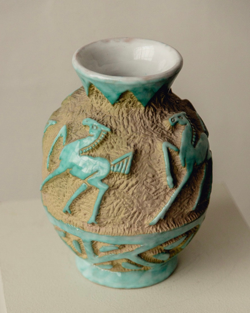 Italian Sgraffito Pottery Vase
