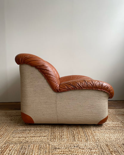 Italian Leather Lounge Chair by Henning Korch