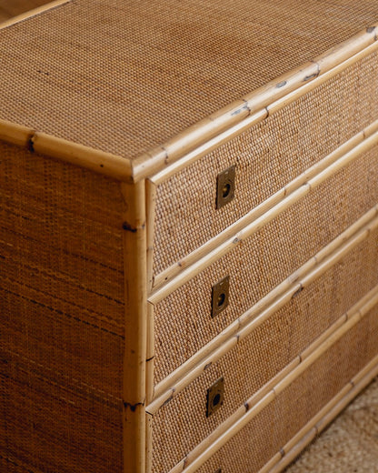 Italian Rattan and Bamboo Drawers