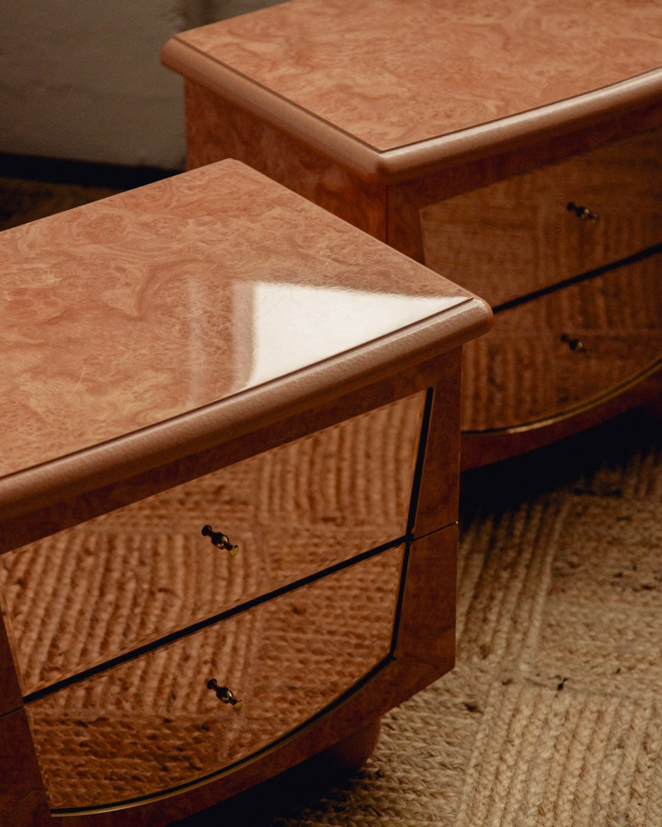 Burl Bedside Tables