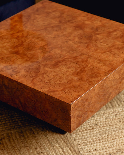 French Burl Square Coffee Table