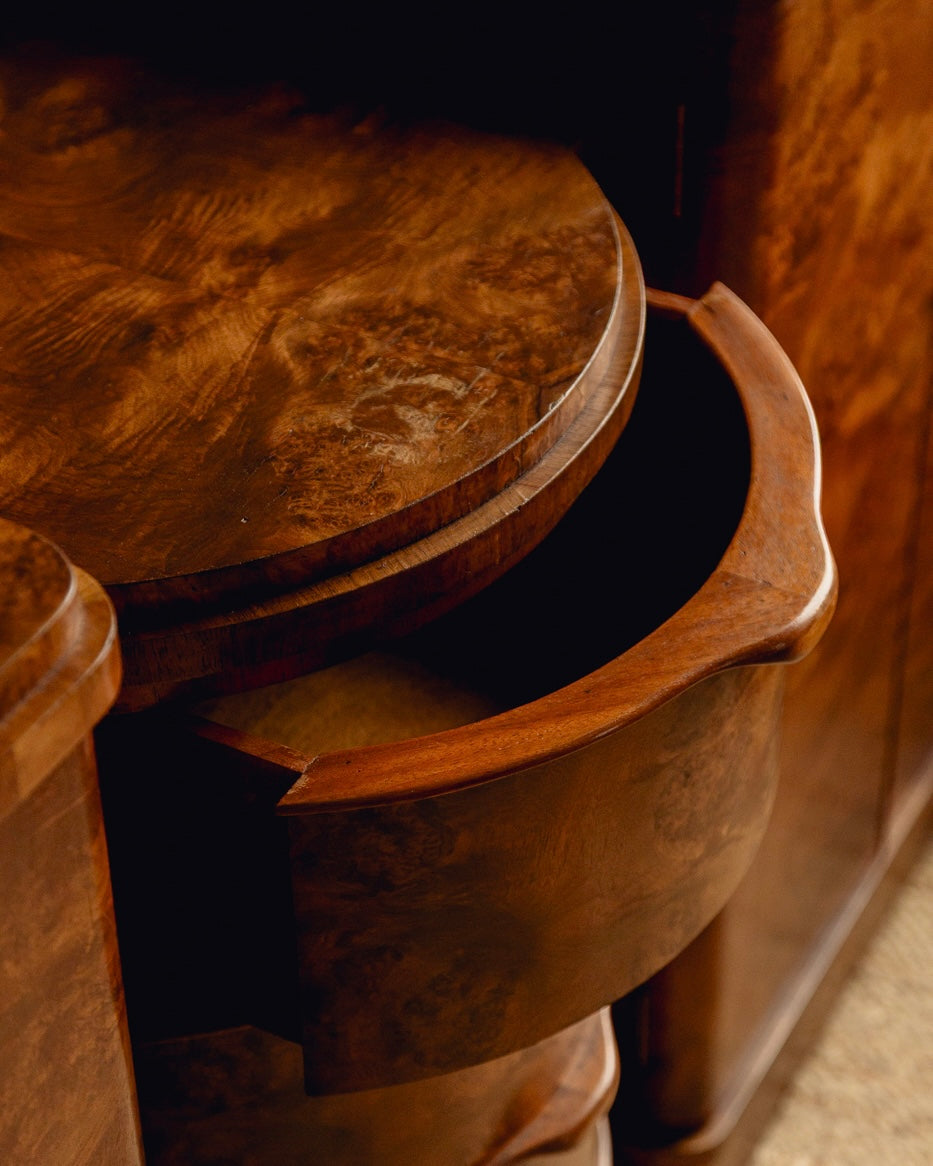 Art Deco Burl Walnut Sideboard