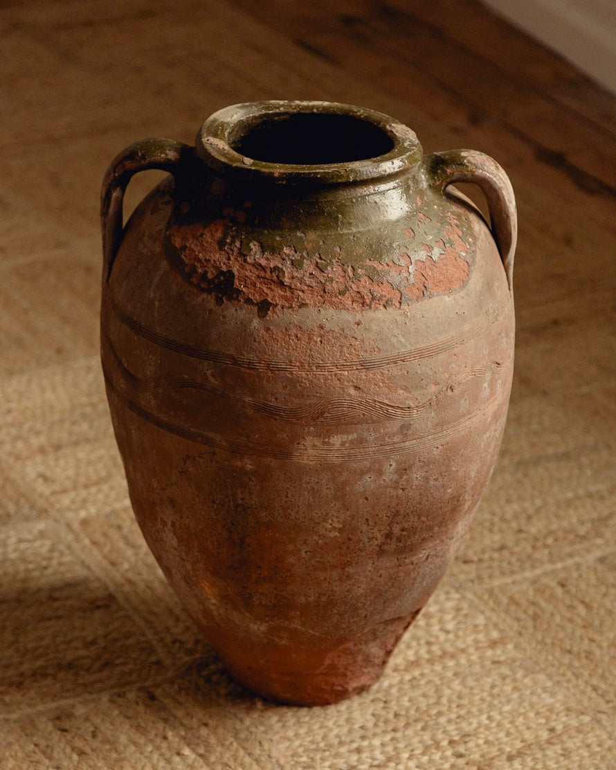 Terracotta Planter with Olive Green Glaze