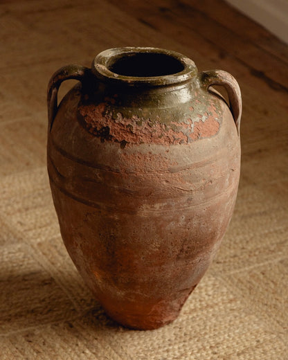 Terracotta Planter with Olive Green Glaze