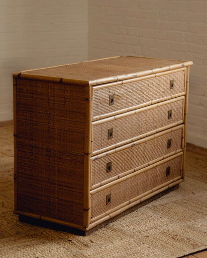 Italian Rattan and Bamboo Drawers