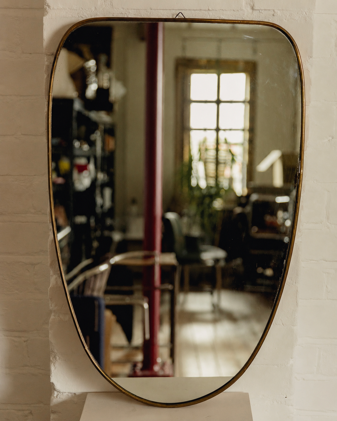 Italian Brass Shield Mirror