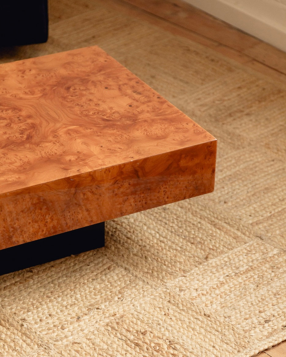 French Burl Rectangular Coffee Table
