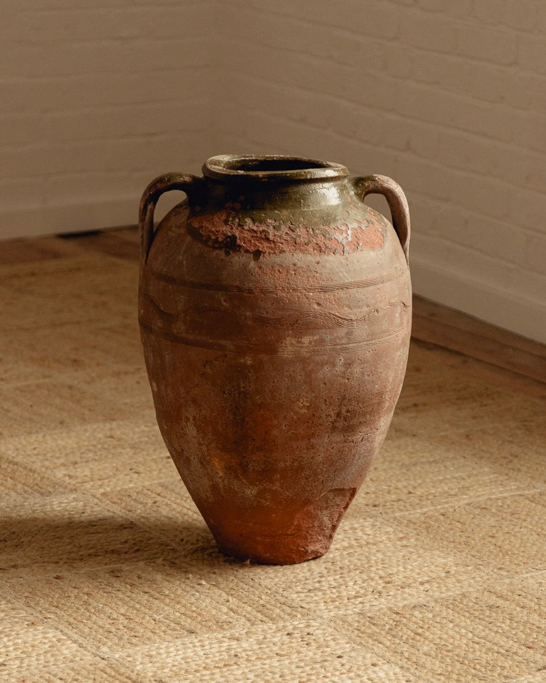 Terracotta Planter with Olive Green Glaze