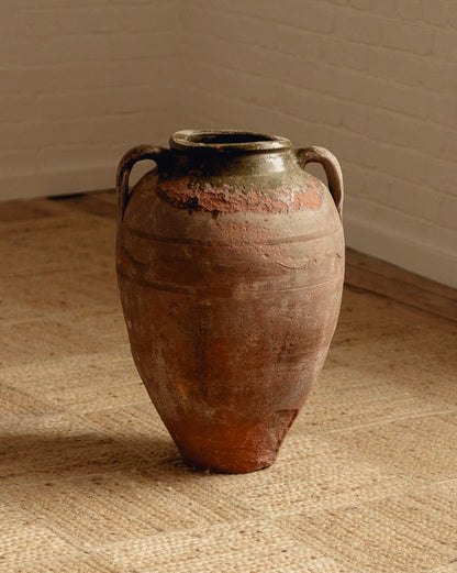 Terracotta Planter with Olive Green Glaze