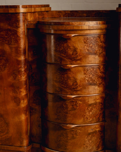 Art Deco Burl Walnut Sideboard