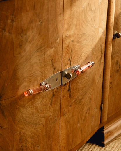 Marble Top Burl Art Deco Sideboard