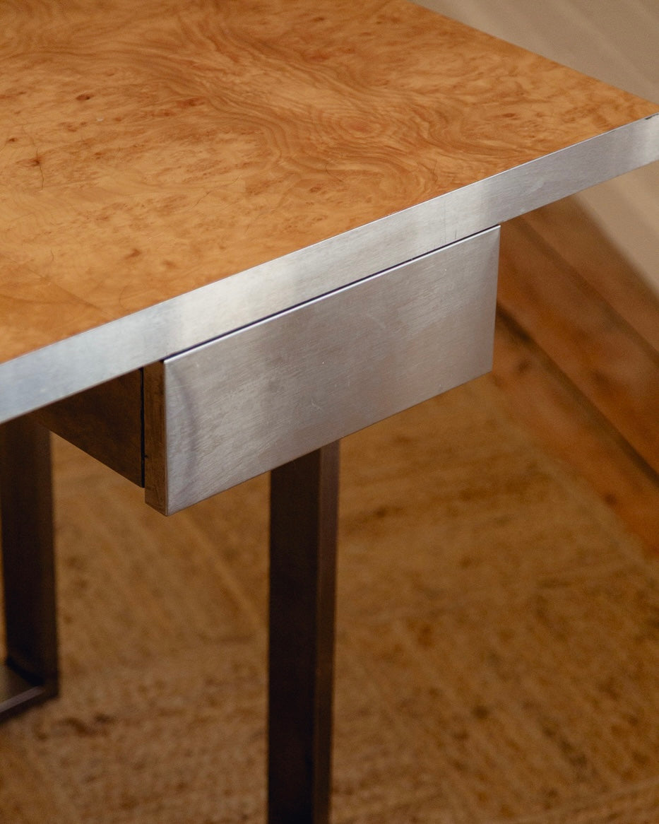Burl and Steel Desk