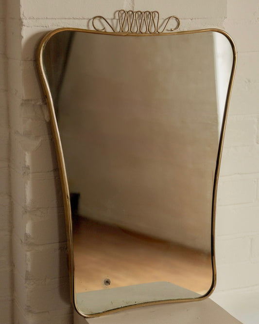 Italian Brass Shield Mirror