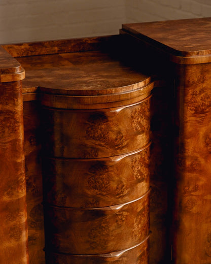 Art Deco Burl Walnut Sideboard
