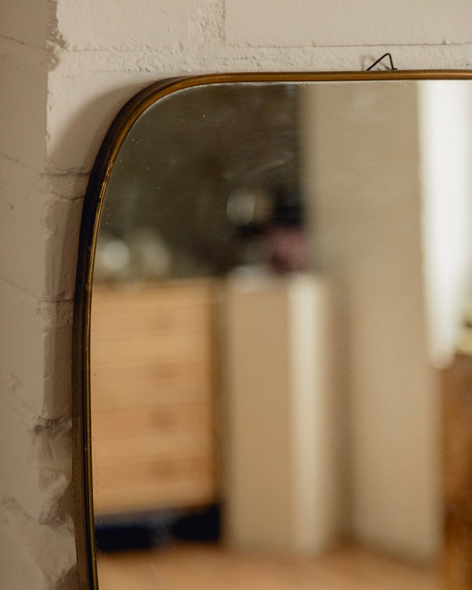 Italian Brass Shield Mirror
